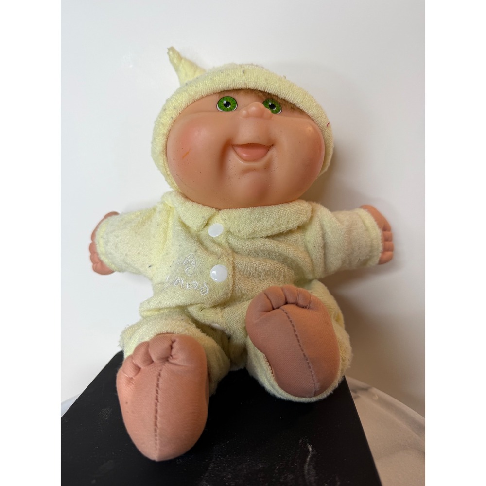 Cabbage Patch Kids Play Along 2004 Baby Doll Green Eyes Yellow Pajamas PA-5 N‎
